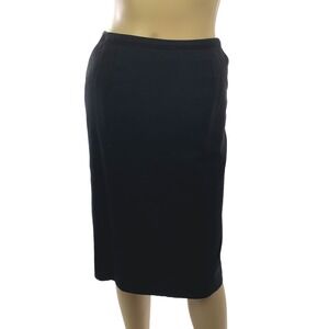 Talbots Black Straight Skirt Size 6P Back Zipper Lightweight Wool 2 Side Pockets
